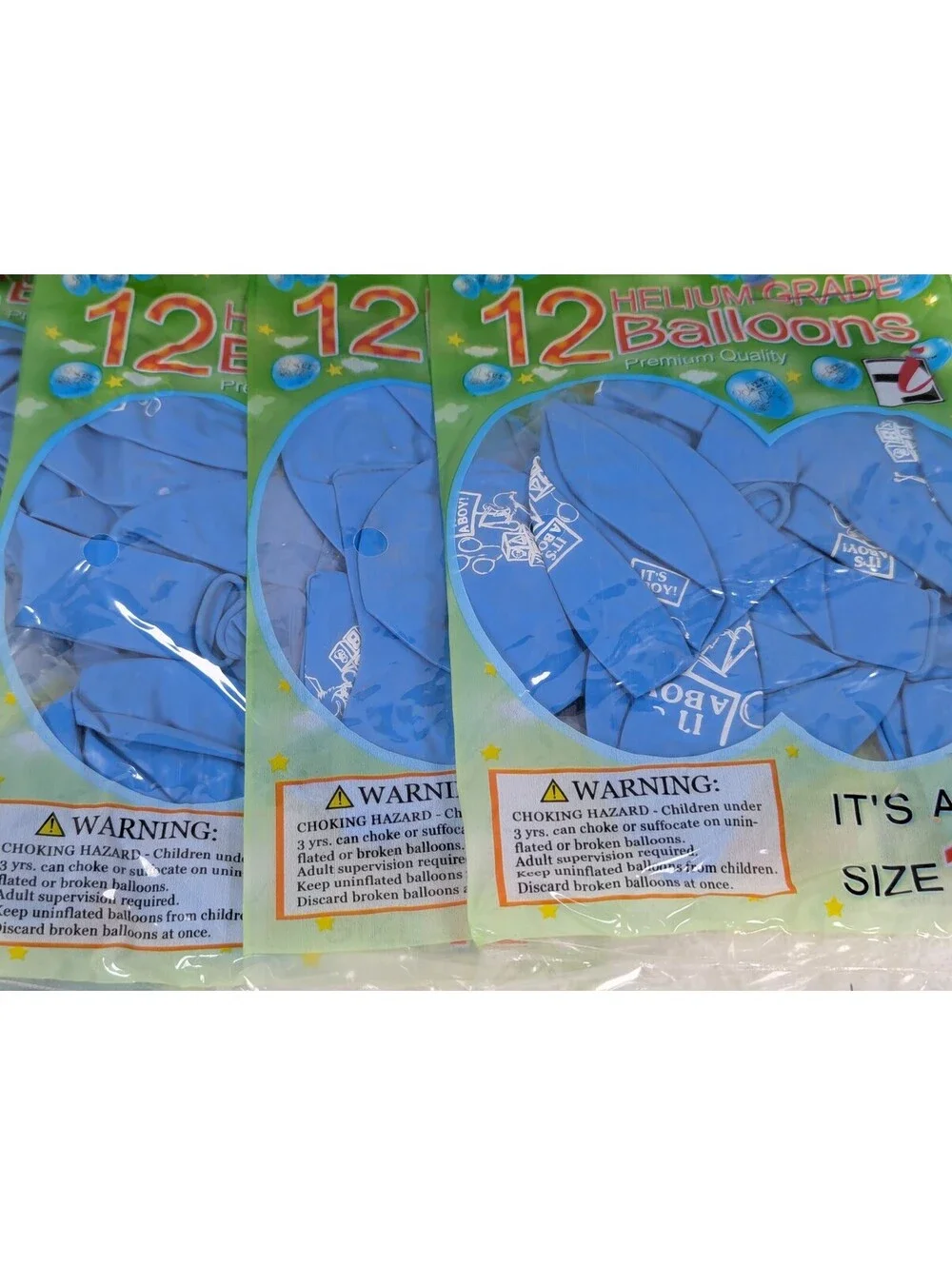 12 inch - Blue Balloons - Its a Boy! - Party Helium Balloons - 144 Pack